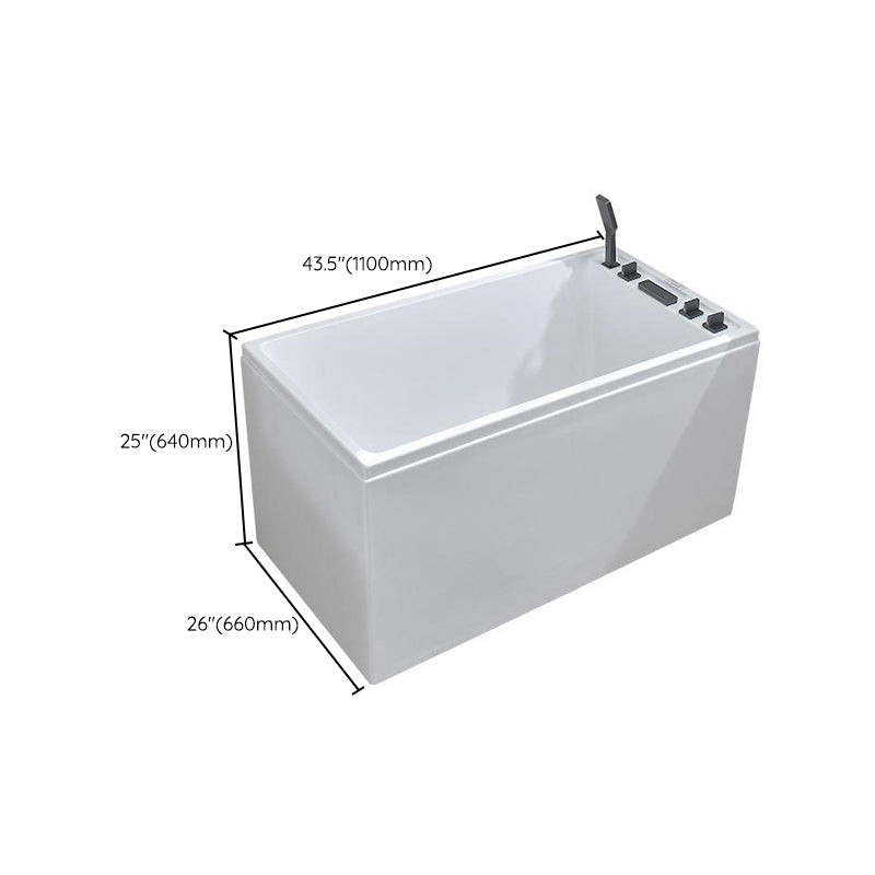 Freestanding Modern Bath Back to Wall White Soaking Acrylic Bathtub Clearhalo 'Bathroom Remodel & Bathroom Fixtures' 'Bathtubs' 'Home Improvement' 'home_improvement' 'home_improvement_bathtubs' 'Showers & Bathtubs' 7107015