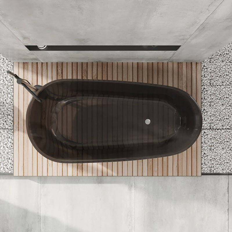 Soaking Stand Alone Bathtub Oval Antique Finish Modern Bath Tub Black 59"L x 30"W x 25"H Clearhalo 'Bathroom Remodel & Bathroom Fixtures' 'Bathtubs' 'Home Improvement' 'home_improvement' 'home_improvement_bathtubs' 'Showers & Bathtubs' 7107032