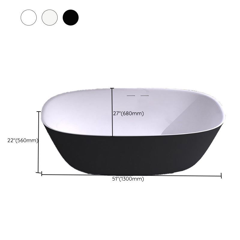 Modern Stone Oval Bathtub Freestanding Soaking Bath Tub , 22.05-inch Tall Clearhalo 'Bathroom Remodel & Bathroom Fixtures' 'Bathtubs' 'Home Improvement' 'home_improvement' 'home_improvement_bathtubs' 'Showers & Bathtubs' 7107089