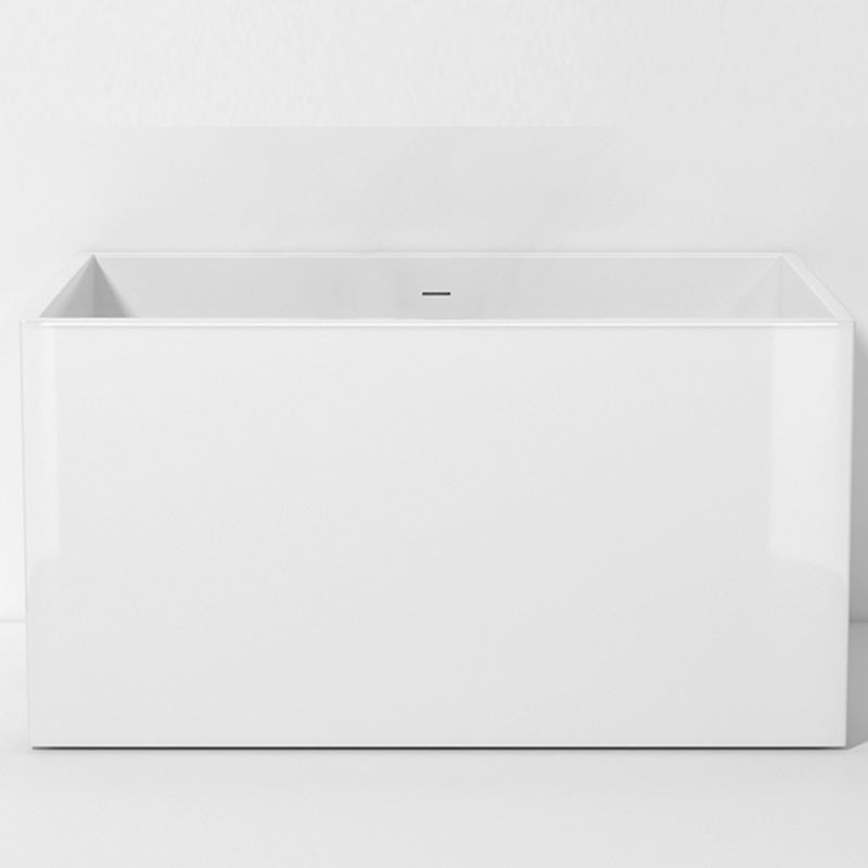 Stone Rectangular Bathtub Modern Soaking Bathtub for Bathroom , 27.56-inch Wide Gloss White Clearhalo 'Bathroom Remodel & Bathroom Fixtures' 'Bathtubs' 'Home Improvement' 'home_improvement' 'home_improvement_bathtubs' 'Showers & Bathtubs' 7107097