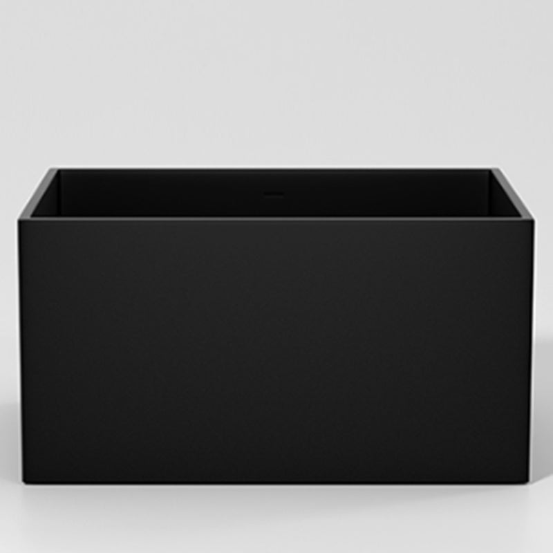 Stone Rectangular Bathtub Modern Soaking Bathtub for Bathroom , 27.56-inch Wide Matte Black Clearhalo 'Bathroom Remodel & Bathroom Fixtures' 'Bathtubs' 'Home Improvement' 'home_improvement' 'home_improvement_bathtubs' 'Showers & Bathtubs' 7107101