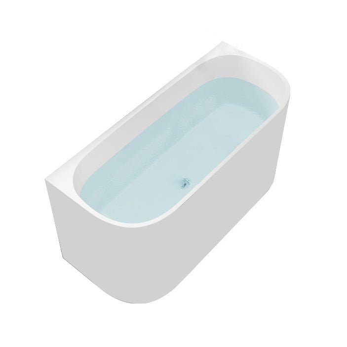 Corner Acrylic Soaking Bathtub Antique Finish Back to Wall Bath Tub Without Seat Tub Clearhalo 'Bathroom Remodel & Bathroom Fixtures' 'Bathtubs' 'Home Improvement' 'home_improvement' 'home_improvement_bathtubs' 'Showers & Bathtubs' 7107177