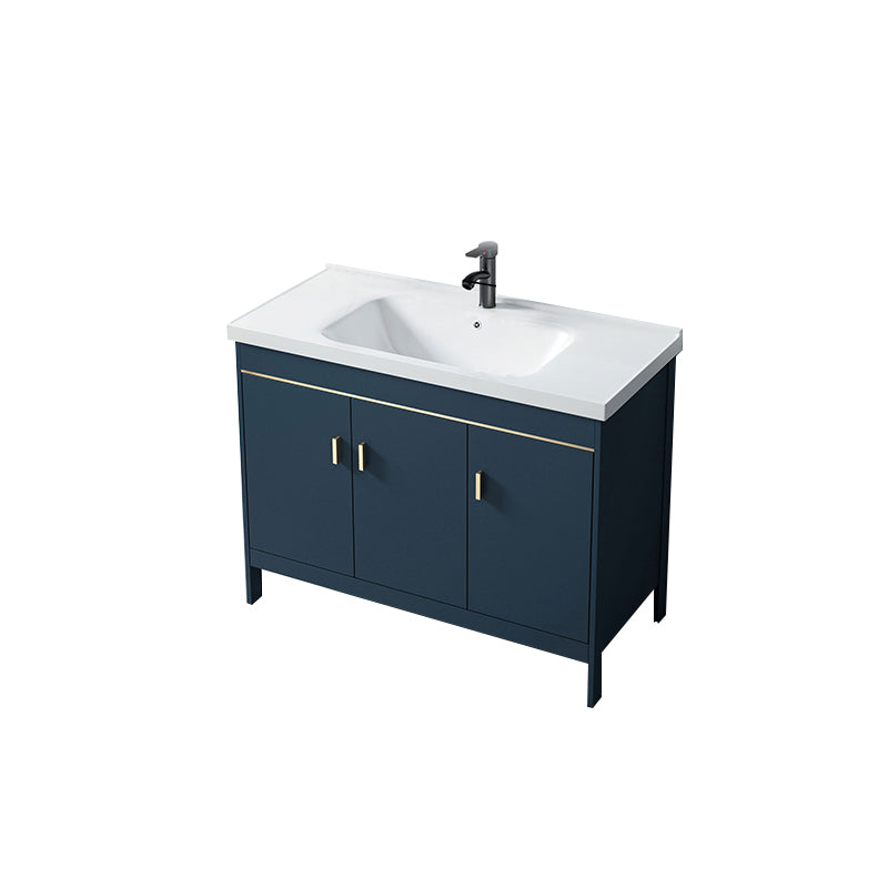 Bathroom Sink Vanity Rectangular Doors Drawers Faucet Vanity Sink with Mirror Vanity & Faucet Ceramic Clearhalo 'Bathroom Remodel & Bathroom Fixtures' 'Bathroom Vanities' 'bathroom_vanities' 'Home Improvement' 'home_improvement' 'home_improvement_bathroom_vanities' 7110017