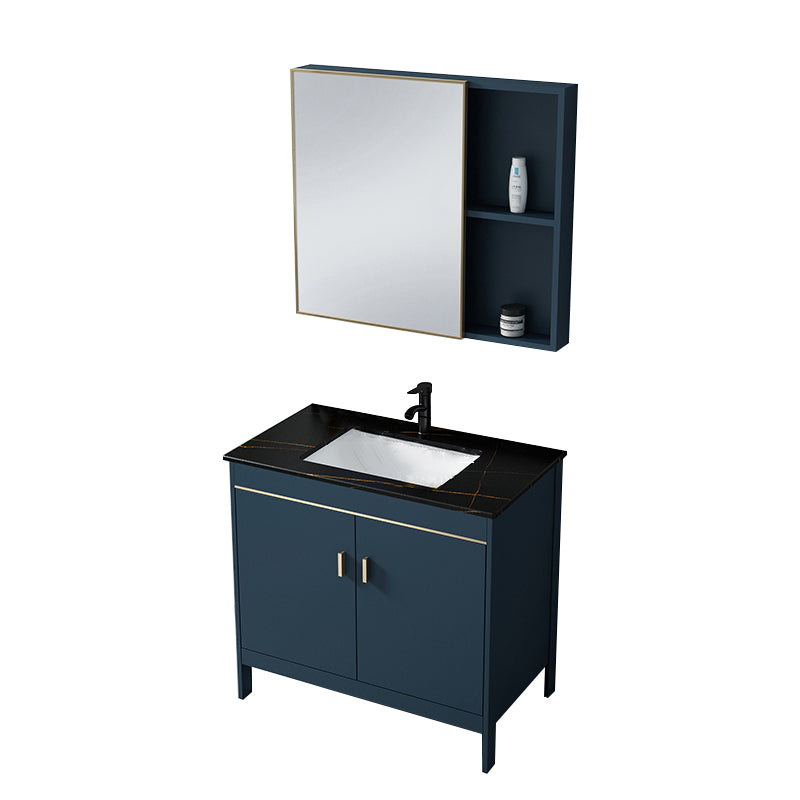 Bathroom Sink Vanity Rectangular Doors Drawers Faucet Vanity Sink with Mirror Vanity & Faucet & Mirror Cabinet Stone Clearhalo 'Bathroom Remodel & Bathroom Fixtures' 'Bathroom Vanities' 'bathroom_vanities' 'Home Improvement' 'home_improvement' 'home_improvement_bathroom_vanities' 7110020