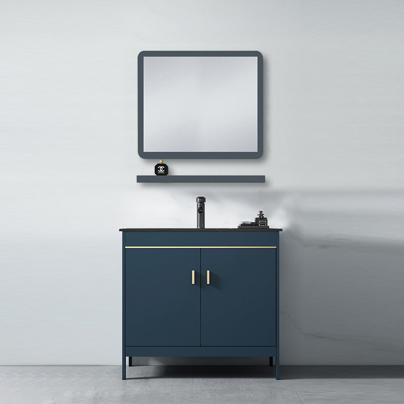 Bathroom Sink Vanity Rectangular Doors Drawers Faucet Vanity Sink with Mirror Clearhalo 'Bathroom Remodel & Bathroom Fixtures' 'Bathroom Vanities' 'bathroom_vanities' 'Home Improvement' 'home_improvement' 'home_improvement_bathroom_vanities' 7110021