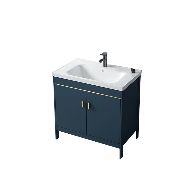 Bathroom Sink Vanity Rectangular Doors Drawers Faucet Vanity Sink with Mirror Vanity & Faucet 28"L x 15.7"W x 31.9"H Ceramic Clearhalo 'Bathroom Remodel & Bathroom Fixtures' 'Bathroom Vanities' 'bathroom_vanities' 'Home Improvement' 'home_improvement' 'home_improvement_bathroom_vanities' 7110028