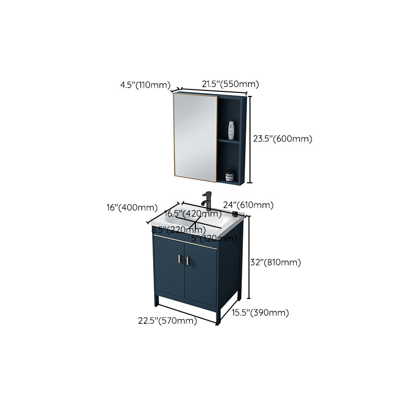 Bathroom Sink Vanity Rectangular Doors Drawers Faucet Vanity Sink with Mirror Clearhalo 'Bathroom Remodel & Bathroom Fixtures' 'Bathroom Vanities' 'bathroom_vanities' 'Home Improvement' 'home_improvement' 'home_improvement_bathroom_vanities' 7110034