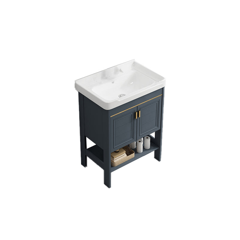 Metal Frame Vanity Shelving Included Single Sink Freestanding Bathroom Vanity Bathroom Vanity 1 Clearhalo 'Bathroom Remodel & Bathroom Fixtures' 'Bathroom Vanities' 'bathroom_vanities' 'Home Improvement' 'home_improvement' 'home_improvement_bathroom_vanities' 7110078