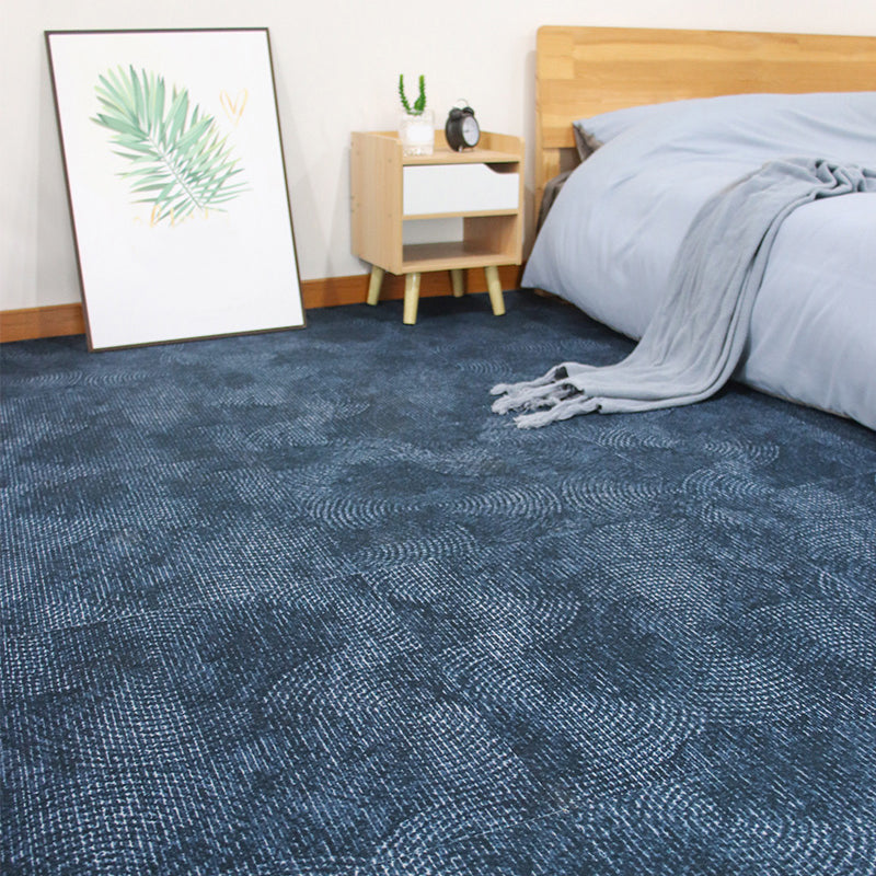 Modern Carpet Floor Tile Self Adhesive Level Loop Stain Resistant Carpet Tile Ocean Blue 4-Piece Set Non-Woven Fabric Clearhalo 'Carpet Tiles & Carpet Squares' 'carpet_tiles_carpet_squares' 'Flooring 'Home Improvement' 'home_improvement' 'home_improvement_carpet_tiles_carpet_squares' Walls and Ceiling' 7110267