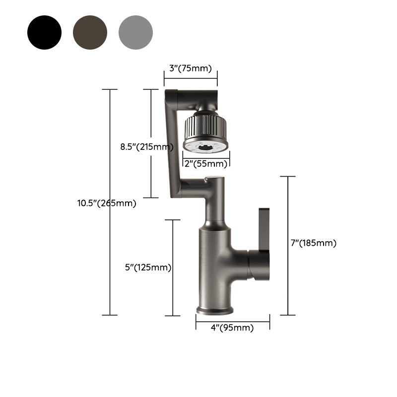 Cross Handles Vessel Sink Faucet Swivel Spout Sink Bathroom Faucet Clearhalo 'Bathroom Remodel & Bathroom Fixtures' 'Bathroom Sink Faucets' 'Bathroom Sinks & Faucet Components' 'bathroom_sink_faucets' 'Home Improvement' 'home_improvement' 'home_improvement_bathroom_sink_faucets' 7110834