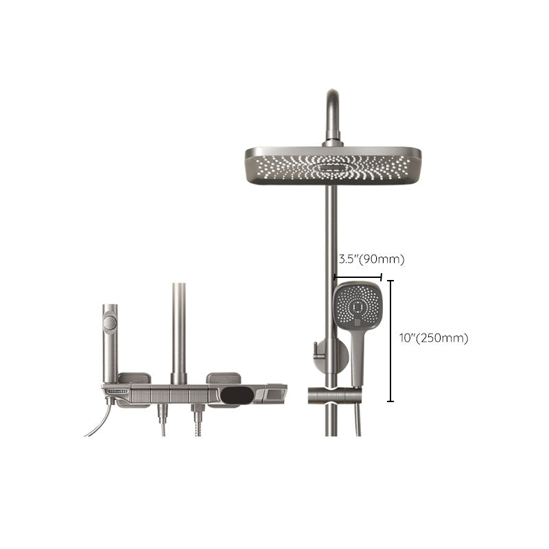 Shower Set Grey Shower Arm Swivel Showerhand Wall Mounted Shower Set Clearhalo 'Bathroom Remodel & Bathroom Fixtures' 'Home Improvement' 'home_improvement' 'home_improvement_shower_faucets' 'Shower Faucets & Systems' 'shower_faucets' 'Showers & Bathtubs Plumbing' 'Showers & Bathtubs' 7111391