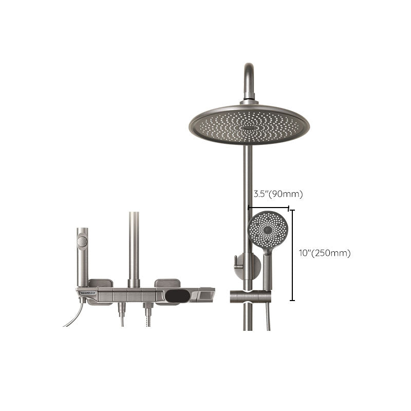 Shower Set Grey Shower Arm Swivel Showerhand Wall Mounted Shower Set Clearhalo 'Bathroom Remodel & Bathroom Fixtures' 'Home Improvement' 'home_improvement' 'home_improvement_shower_faucets' 'Shower Faucets & Systems' 'shower_faucets' 'Showers & Bathtubs Plumbing' 'Showers & Bathtubs' 7111392