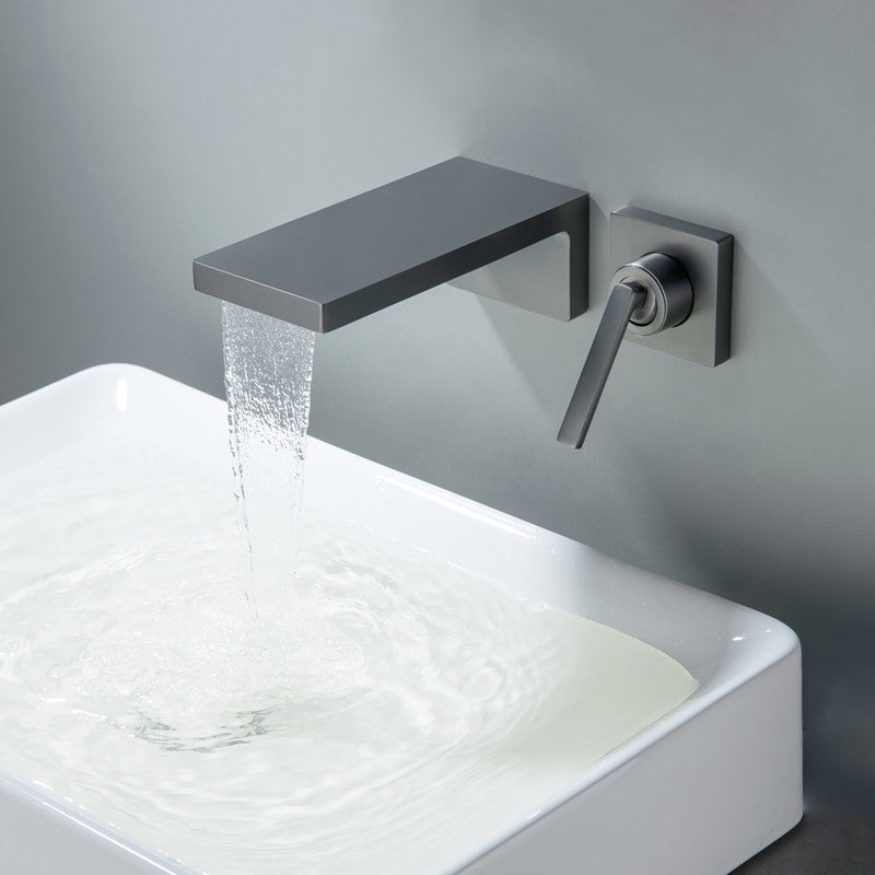 Modern Bathroom Faucet Solid Color Wall Mounted Bath Faucet Trim Clearhalo 'Bathroom Remodel & Bathroom Fixtures' 'Bathtub Faucets' 'bathtub_faucets' 'Home Improvement' 'home_improvement' 'home_improvement_bathtub_faucets' 7111550