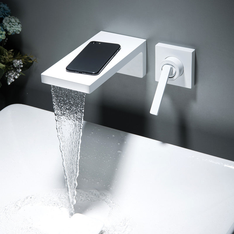 Modern Bathroom Faucet Solid Color Wall Mounted Bath Faucet Trim Clearhalo 'Bathroom Remodel & Bathroom Fixtures' 'Bathtub Faucets' 'bathtub_faucets' 'Home Improvement' 'home_improvement' 'home_improvement_bathtub_faucets' 7111553