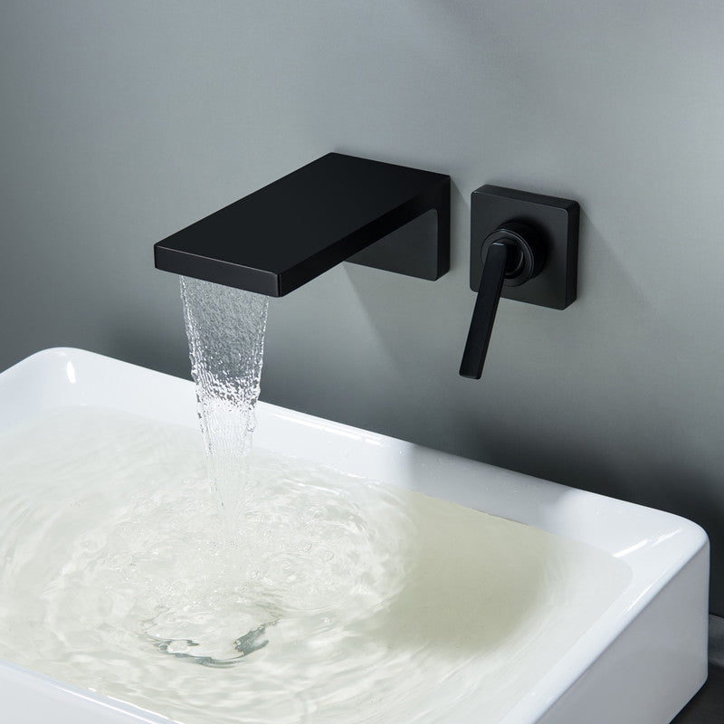 Modern Bathroom Faucet Solid Color Wall Mounted Bath Faucet Trim Clearhalo 'Bathroom Remodel & Bathroom Fixtures' 'Bathtub Faucets' 'bathtub_faucets' 'Home Improvement' 'home_improvement' 'home_improvement_bathtub_faucets' 7111555