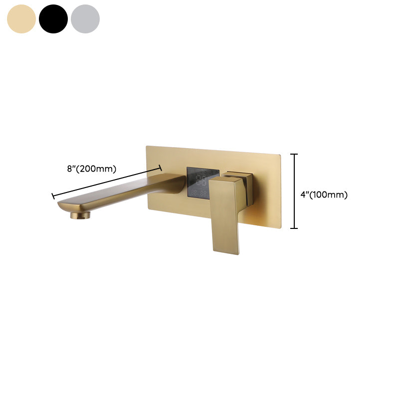 Modern Bathroom Faucet Solid Color Copper Wall Mount Bathtub Faucet Clearhalo 'Bathroom Remodel & Bathroom Fixtures' 'Bathtub Faucets' 'bathtub_faucets' 'Home Improvement' 'home_improvement' 'home_improvement_bathtub_faucets' 7111624