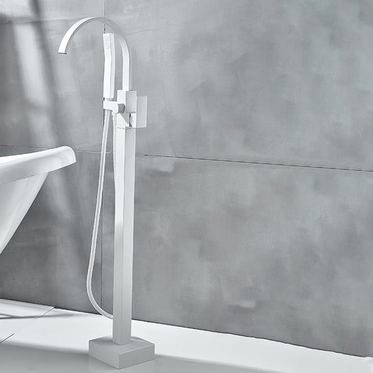 Modern Bathroom Faucet Pure Color High Arc Freestanding Tub Faucet Clearhalo 'Bathroom Remodel & Bathroom Fixtures' 'Bathtub Faucets' 'bathtub_faucets' 'Home Improvement' 'home_improvement' 'home_improvement_bathtub_faucets' 7111751