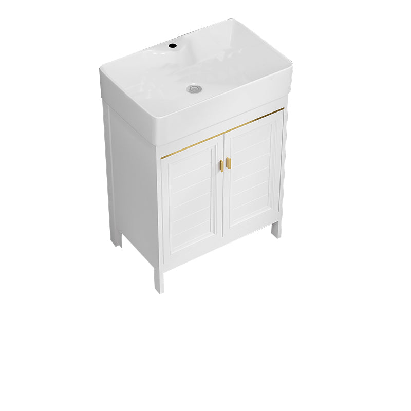 Freestanding Bathroom Vanity Metal Bathroom Sink Vanity with Sink Included Bathroom Vanity 24"L x 16"W x 34"H Clearhalo 'Bathroom Remodel & Bathroom Fixtures' 'Bathroom Vanities' 'bathroom_vanities' 'Home Improvement' 'home_improvement' 'home_improvement_bathroom_vanities' 7112022