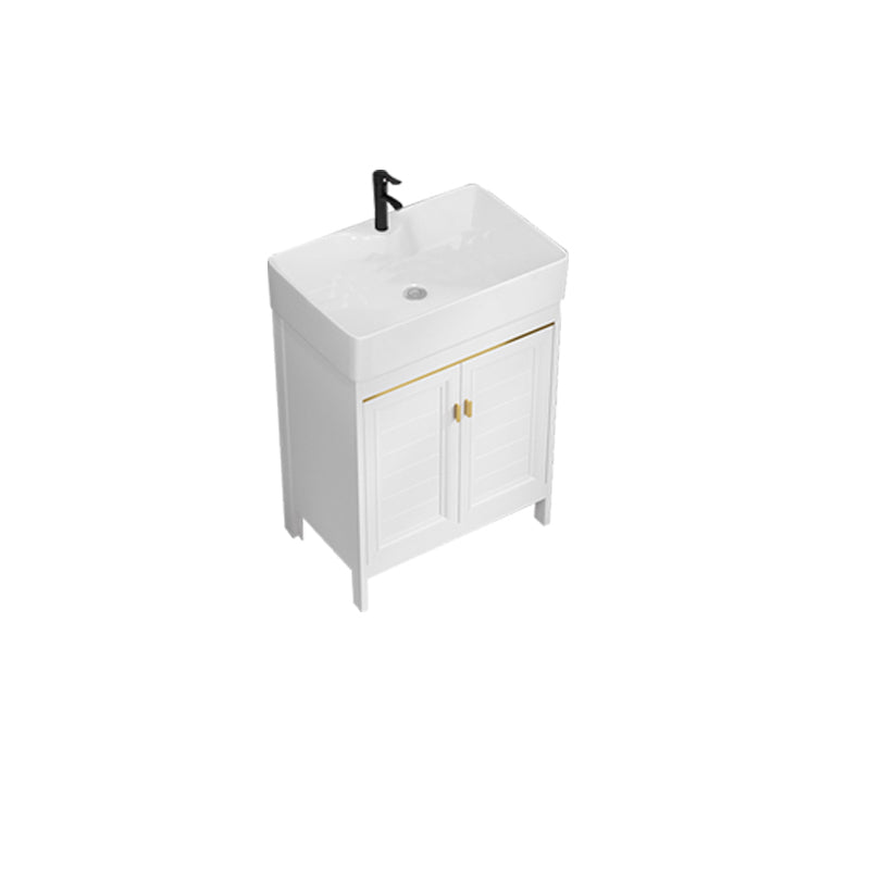 Freestanding Bathroom Vanity Metal Bathroom Sink Vanity with Sink Included Vanity & Faucet 24"L x 16"W x 34"H Clearhalo 'Bathroom Remodel & Bathroom Fixtures' 'Bathroom Vanities' 'bathroom_vanities' 'Home Improvement' 'home_improvement' 'home_improvement_bathroom_vanities' 7112027