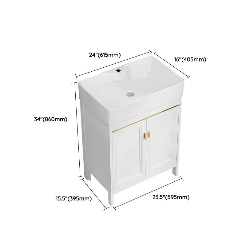 Freestanding Bathroom Vanity Metal Bathroom Sink Vanity with Sink Included Clearhalo 'Bathroom Remodel & Bathroom Fixtures' 'Bathroom Vanities' 'bathroom_vanities' 'Home Improvement' 'home_improvement' 'home_improvement_bathroom_vanities' 7112049