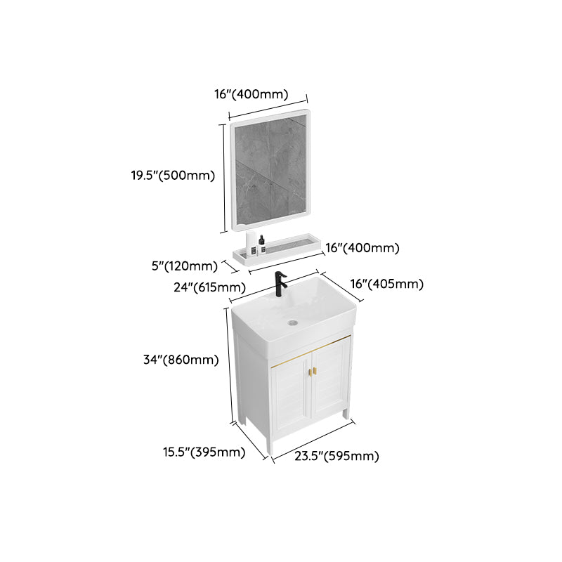 Freestanding Bathroom Vanity Metal Bathroom Sink Vanity with Sink Included Clearhalo 'Bathroom Remodel & Bathroom Fixtures' 'Bathroom Vanities' 'bathroom_vanities' 'Home Improvement' 'home_improvement' 'home_improvement_bathroom_vanities' 7112059