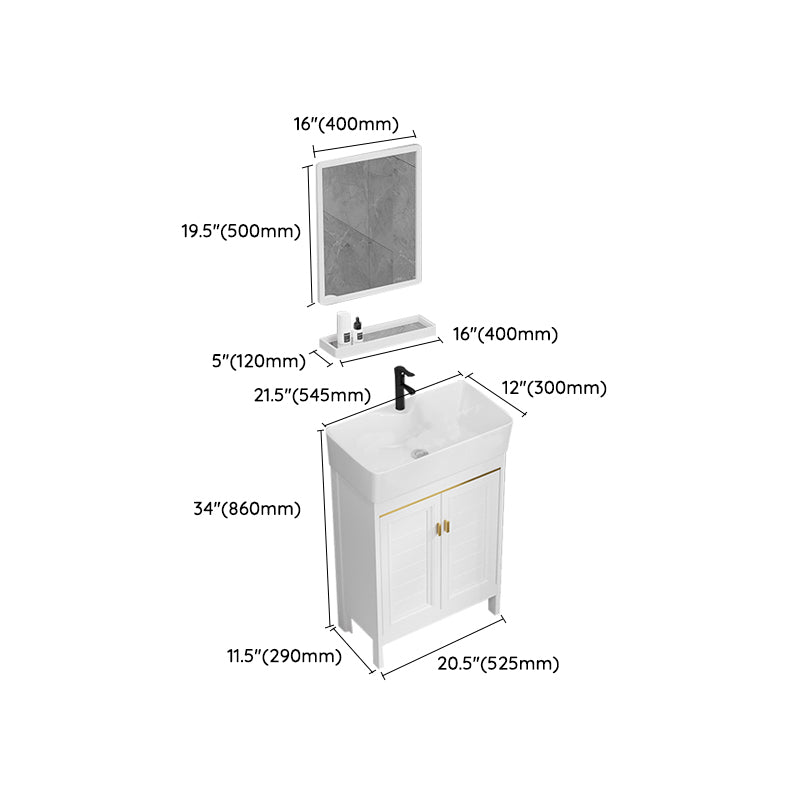 Freestanding Bathroom Vanity Metal Bathroom Sink Vanity with Sink Included Clearhalo 'Bathroom Remodel & Bathroom Fixtures' 'Bathroom Vanities' 'bathroom_vanities' 'Home Improvement' 'home_improvement' 'home_improvement_bathroom_vanities' 7112060