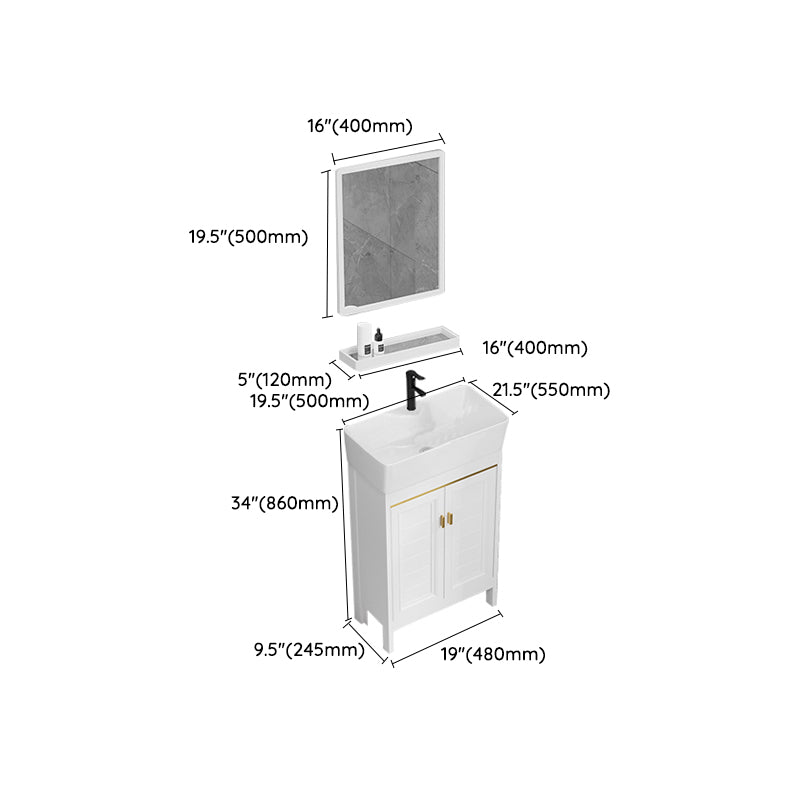 Freestanding Bathroom Vanity Metal Bathroom Sink Vanity with Sink Included Clearhalo 'Bathroom Remodel & Bathroom Fixtures' 'Bathroom Vanities' 'bathroom_vanities' 'Home Improvement' 'home_improvement' 'home_improvement_bathroom_vanities' 7112061