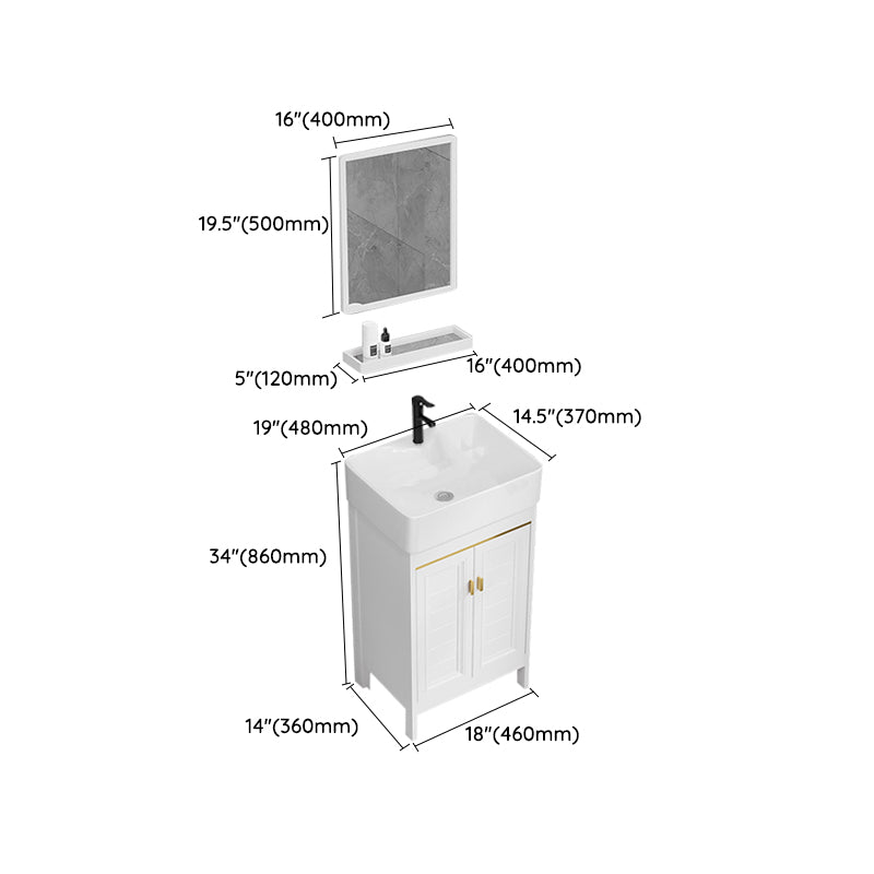 Freestanding Bathroom Vanity Metal Bathroom Sink Vanity with Sink Included Clearhalo 'Bathroom Remodel & Bathroom Fixtures' 'Bathroom Vanities' 'bathroom_vanities' 'Home Improvement' 'home_improvement' 'home_improvement_bathroom_vanities' 7112062