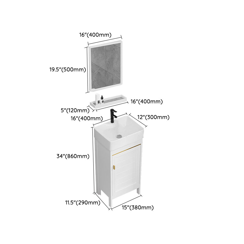 Freestanding Bathroom Vanity Metal Bathroom Sink Vanity with Sink Included Clearhalo 'Bathroom Remodel & Bathroom Fixtures' 'Bathroom Vanities' 'bathroom_vanities' 'Home Improvement' 'home_improvement' 'home_improvement_bathroom_vanities' 7112063