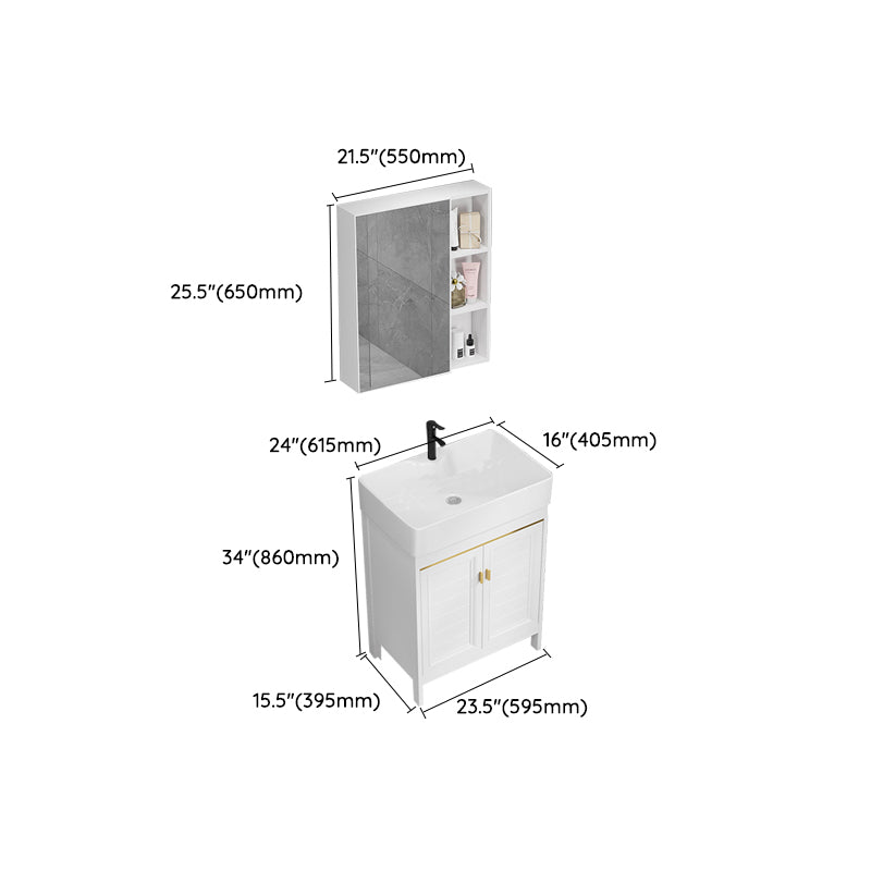 Freestanding Bathroom Vanity Metal Bathroom Sink Vanity with Sink Included Clearhalo 'Bathroom Remodel & Bathroom Fixtures' 'Bathroom Vanities' 'bathroom_vanities' 'Home Improvement' 'home_improvement' 'home_improvement_bathroom_vanities' 7112064