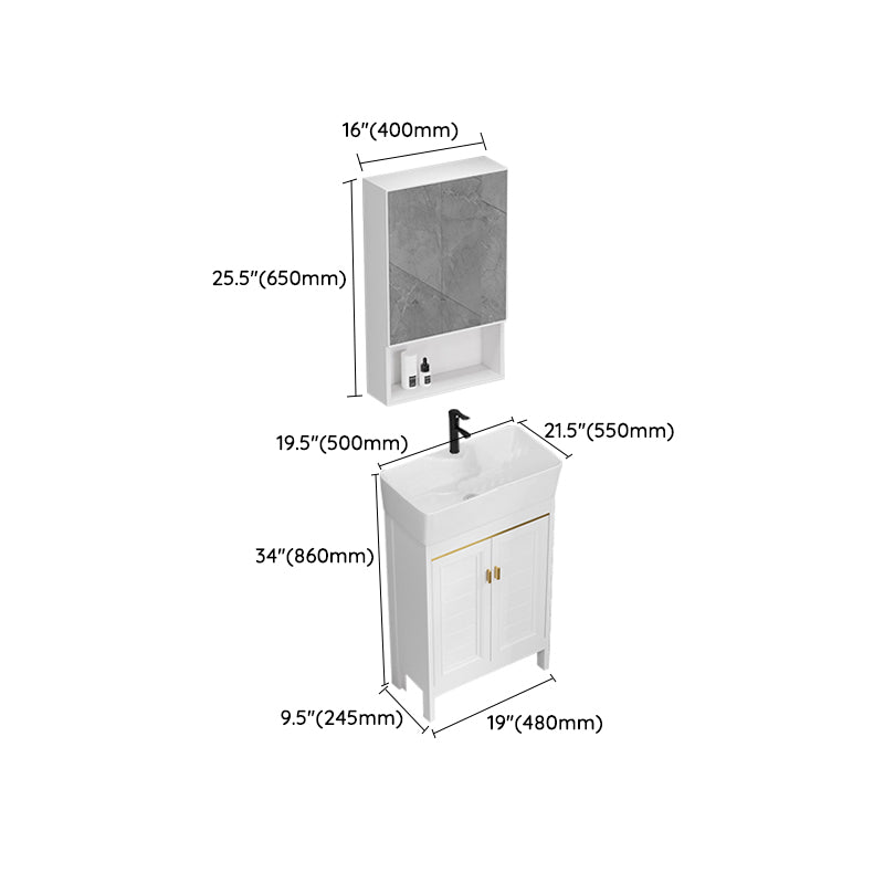 Freestanding Bathroom Vanity Metal Bathroom Sink Vanity with Sink Included Clearhalo 'Bathroom Remodel & Bathroom Fixtures' 'Bathroom Vanities' 'bathroom_vanities' 'Home Improvement' 'home_improvement' 'home_improvement_bathroom_vanities' 7112066