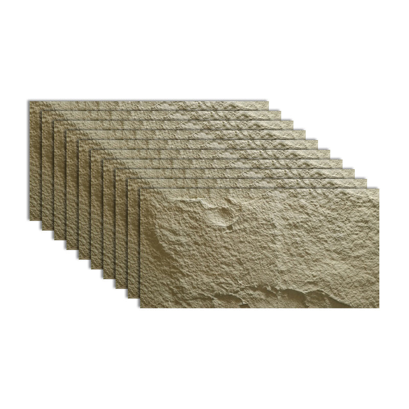 Stacked Stone Tile Fire Resistant Rectangle Singular Wall Tile Khaki-White Clearhalo 'Floor Tiles & Wall Tiles' 'floor_tiles_wall_tiles' 'Flooring 'Home Improvement' 'home_improvement' 'home_improvement_floor_tiles_wall_tiles' Walls and Ceiling' 7112121