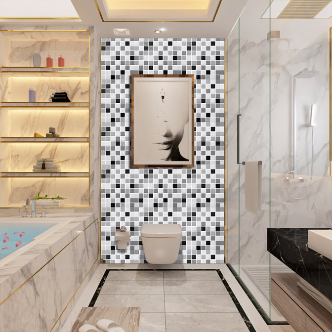 PVC Peel & Stick Mosaic Tile Square Shape Mosaic Tile Wallpaper Clearhalo 'Flooring 'Home Improvement' 'home_improvement' 'home_improvement_peel_stick_blacksplash' 'Peel & Stick Backsplash Tile' 'peel_stick_blacksplash' 'Walls & Ceilings' Walls and Ceiling' 7112607