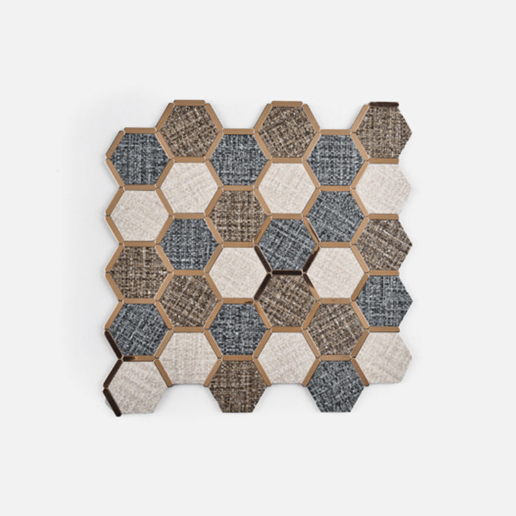 Mosaic Tile Wallpaper Hexagonal Shape Peel and Stick Backsplash Clearhalo 'Flooring 'Home Improvement' 'home_improvement' 'home_improvement_peel_stick_blacksplash' 'Peel & Stick Backsplash Tile' 'peel_stick_blacksplash' 'Walls & Ceilings' Walls and Ceiling' 7112670