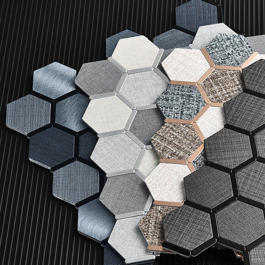 Mosaic Tile Wallpaper Hexagonal Shape Peel and Stick Backsplash Clearhalo 'Flooring 'Home Improvement' 'home_improvement' 'home_improvement_peel_stick_blacksplash' 'Peel & Stick Backsplash Tile' 'peel_stick_blacksplash' 'Walls & Ceilings' Walls and Ceiling' 7112674