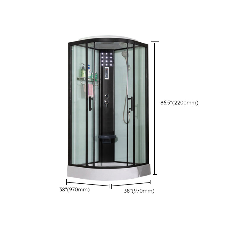 Tempered Easy Clean Glass Glass Tub & Shower Kit Double Sliding Shower Stall Clearhalo 'Bathroom Remodel & Bathroom Fixtures' 'Home Improvement' 'home_improvement' 'home_improvement_shower_stalls_enclosures' 'Shower Stalls & Enclosures' 'shower_stalls_enclosures' 'Showers & Bathtubs' 7114831