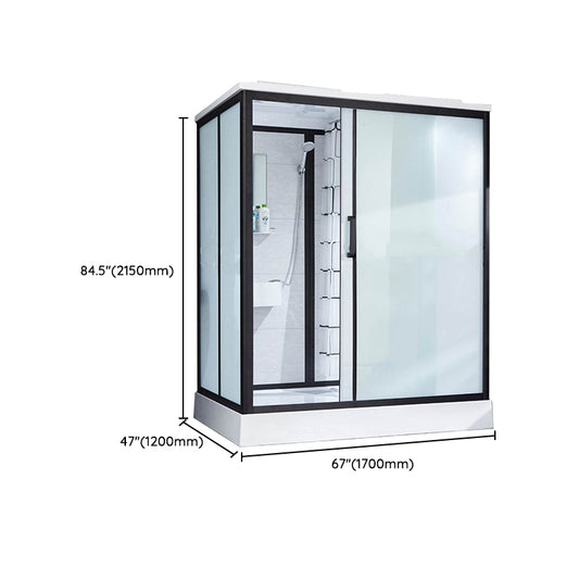 Rectangle Shower Stall Single Sliding Shower Stall with Towel Bar Clearhalo 'Bathroom Remodel & Bathroom Fixtures' 'Home Improvement' 'home_improvement' 'home_improvement_shower_stalls_enclosures' 'Shower Stalls & Enclosures' 'shower_stalls_enclosures' 'Showers & Bathtubs' 7114937