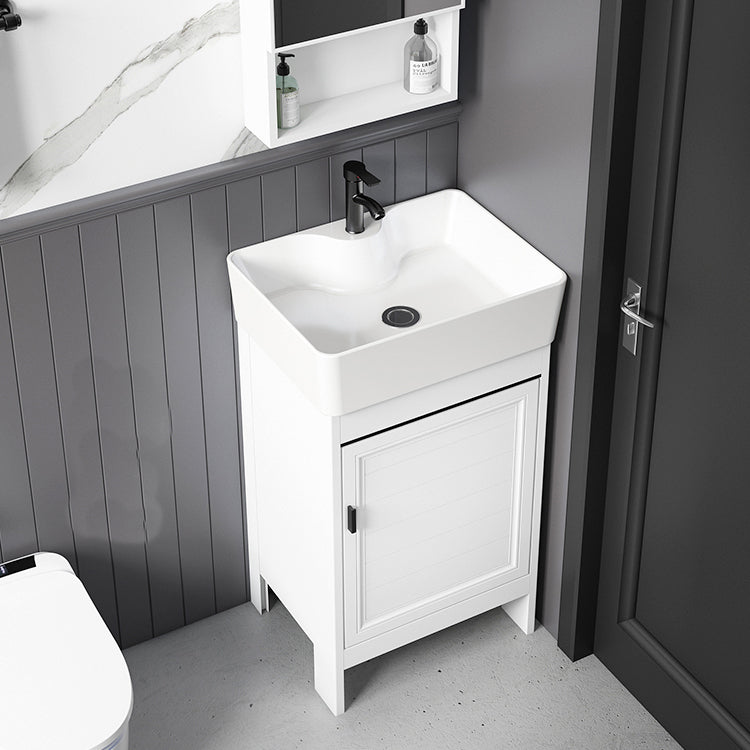 Freestanding Bathroom Vanity Metal Contemporary Bathroom Sink Vanity Clearhalo 'Bathroom Remodel & Bathroom Fixtures' 'Bathroom Vanities' 'bathroom_vanities' 'Home Improvement' 'home_improvement' 'home_improvement_bathroom_vanities' 7114964