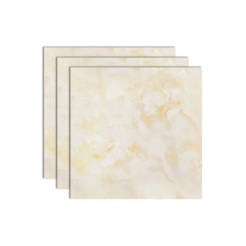Square Floor Tile Straight Edge Polished Water Resistant Marbling Tile Beige 30 Pieces Clearhalo 'Floor Tiles & Wall Tiles' 'floor_tiles_wall_tiles' 'Flooring 'Home Improvement' 'home_improvement' 'home_improvement_floor_tiles_wall_tiles' Walls and Ceiling' 7115231