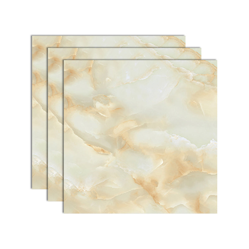 Square Floor Tile Straight Edge Polished Water Resistant Marbling Tile Light Orange Clearhalo 'Floor Tiles & Wall Tiles' 'floor_tiles_wall_tiles' 'Flooring 'Home Improvement' 'home_improvement' 'home_improvement_floor_tiles_wall_tiles' Walls and Ceiling' 7115238