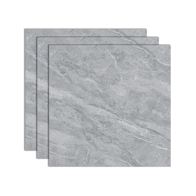 Square Floor Tile Straight Edge Polished Water Resistant Marbling Tile Silver Gray Clearhalo 'Floor Tiles & Wall Tiles' 'floor_tiles_wall_tiles' 'Flooring 'Home Improvement' 'home_improvement' 'home_improvement_floor_tiles_wall_tiles' Walls and Ceiling' 7115242