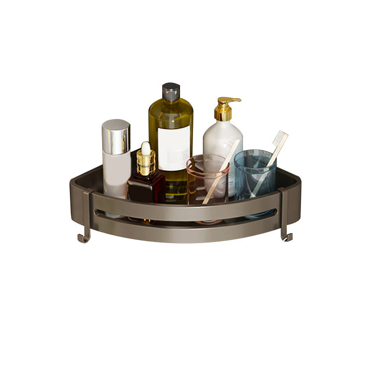 Contemporary Bathroom Accessory Set 3-Piece Bath Shelf with Hooks 1 Piece Triangular Bath Shelf Clearhalo 'Bathroom Hardware Sets' 'Bathroom Hardware' 'Bathroom Remodel & Bathroom Fixtures' 'bathroom_hardware_sets' 'Home Improvement' 'home_improvement' 'home_improvement_bathroom_hardware_sets' 7115888