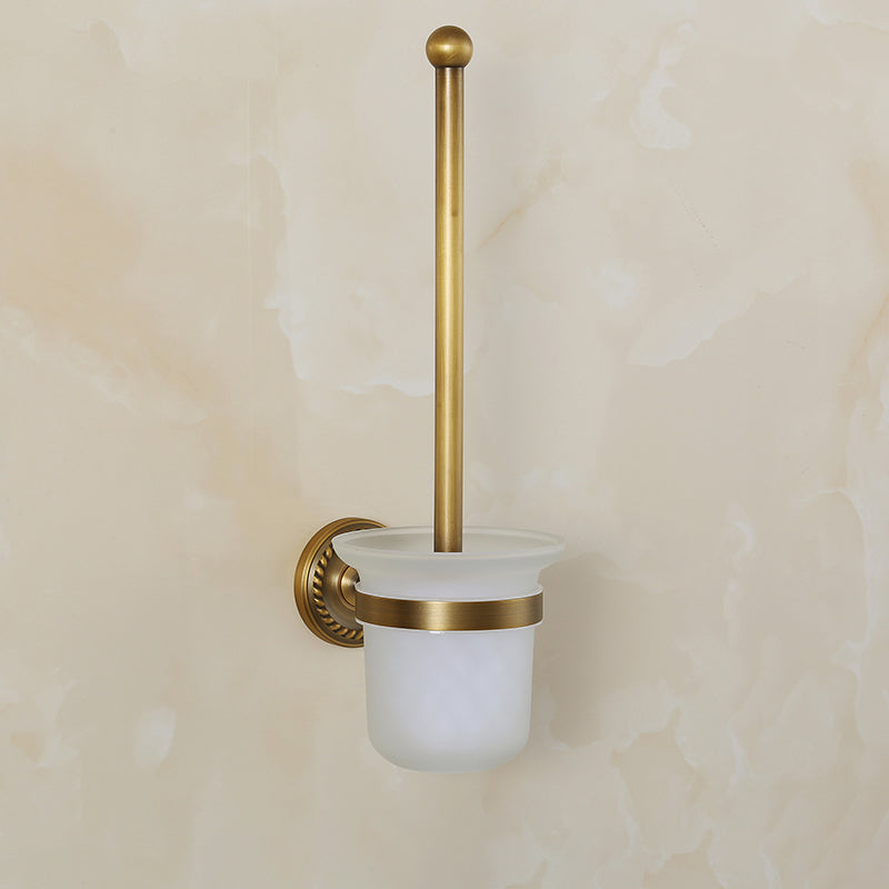 Brass Traditional Bathroom Accessory Set Vintage Bronze Bath Shelf/Towel Bar/Robe Hook Toilet Brush Clearhalo 'Bathroom Hardware Sets' 'Bathroom Hardware' 'Bathroom Remodel & Bathroom Fixtures' 'bathroom_hardware_sets' 'Home Improvement' 'home_improvement' 'home_improvement_bathroom_hardware_sets' 7115919