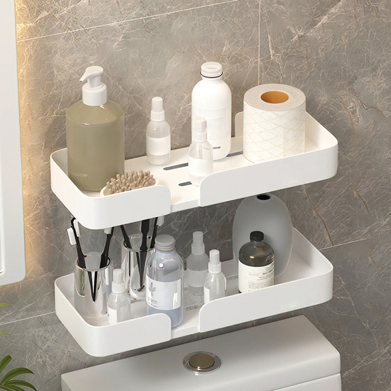 Modern Rectangular Bath Shelf 2/3-Piece Bathroom Accessory Set 14" White 2 Piece Set Clearhalo 'Bathroom Hardware Sets' 'Bathroom Hardware' 'Bathroom Remodel & Bathroom Fixtures' 'bathroom_hardware_sets' 'Home Improvement' 'home_improvement' 'home_improvement_bathroom_hardware_sets' 7115979