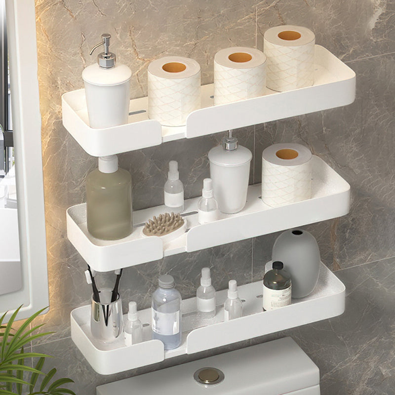 Modern Rectangular Bath Shelf 2/3-Piece Bathroom Accessory Set 18" White 3 Piece Set Clearhalo 'Bathroom Hardware Sets' 'Bathroom Hardware' 'Bathroom Remodel & Bathroom Fixtures' 'bathroom_hardware_sets' 'Home Improvement' 'home_improvement' 'home_improvement_bathroom_hardware_sets' 7115981