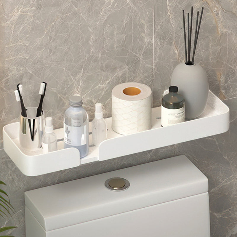 Modern Rectangular Bath Shelf 2/3-Piece Bathroom Accessory Set 18" White 1 Piece Clearhalo 'Bathroom Hardware Sets' 'Bathroom Hardware' 'Bathroom Remodel & Bathroom Fixtures' 'bathroom_hardware_sets' 'Home Improvement' 'home_improvement' 'home_improvement_bathroom_hardware_sets' 7115983