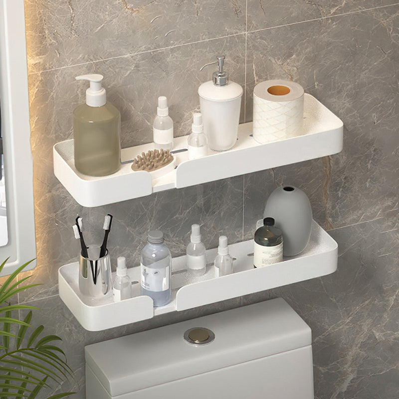 Modern Rectangular Bath Shelf 2/3-Piece Bathroom Accessory Set 18" White 2 Piece Set Clearhalo 'Bathroom Hardware Sets' 'Bathroom Hardware' 'Bathroom Remodel & Bathroom Fixtures' 'bathroom_hardware_sets' 'Home Improvement' 'home_improvement' 'home_improvement_bathroom_hardware_sets' 7115984