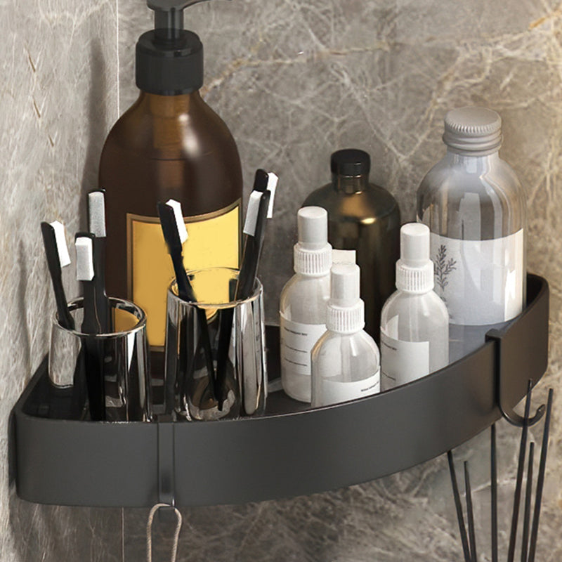 Modern 2/3-Piece Bathroom Set Stainless Triangle Bath Shelf in Aluminum Black Triangle 1 Piece Clearhalo 'Bathroom Hardware Sets' 'Bathroom Hardware' 'Bathroom Remodel & Bathroom Fixtures' 'bathroom_hardware_sets' 'Home Improvement' 'home_improvement' 'home_improvement_bathroom_hardware_sets' 7115988