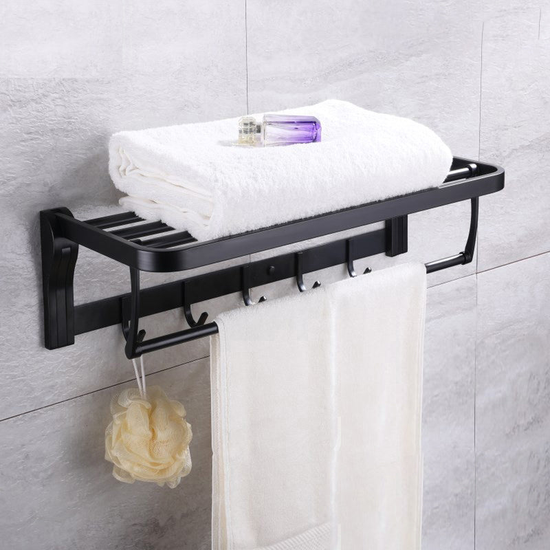 5-Piece Modernism Bath Hardware Set in Stainless Steel Matte Black Clearhalo 'Bathroom Hardware Sets' 'Bathroom Hardware' 'Bathroom Remodel & Bathroom Fixtures' 'bathroom_hardware_sets' 'Home Improvement' 'home_improvement' 'home_improvement_bathroom_hardware_sets' 7116065