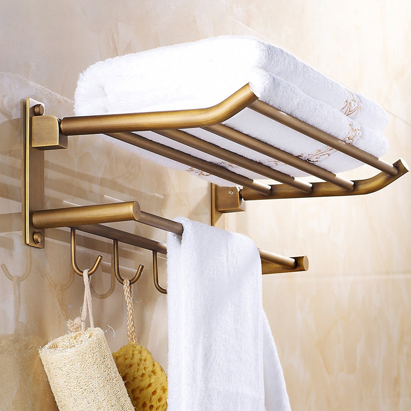 Traditional Bathroom Accessories Hardware Set Brass Accessories Hardware Set Foldable Towel Rack (20"L) Clearhalo 'Bathroom Hardware Sets' 'Bathroom Hardware' 'Bathroom Remodel & Bathroom Fixtures' 'bathroom_hardware_sets' 'Home Improvement' 'home_improvement' 'home_improvement_bathroom_hardware_sets' 7116101